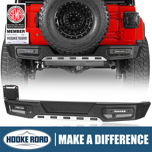 2018-2024 Jeep Wrangler JL Rear Bumper Aftermarket Bumper 4x4 Parts - Hooke Road b3066 1