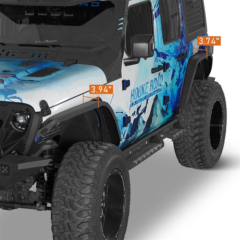 Load image into Gallery viewer, 2018-2026 Jeep Wrangler JL Front &amp; Rear Fender Flares Kit 4 Pcs- Hooke Road
