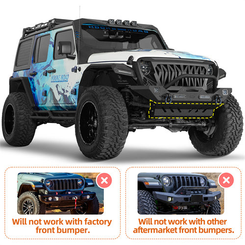 Hooke Road 2018-2025 Jeep Wrangler JL & Gladiator JT Front Skid Plate b3097s 5