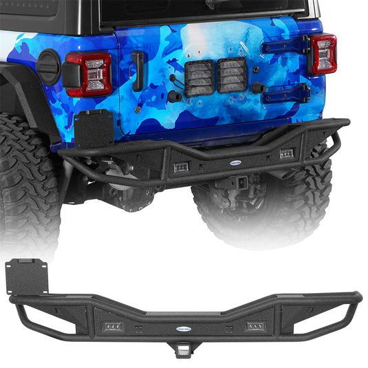 Hooke Road 2018-2026 Jeep Wrangler JL Rear Bumper w/ Hitch Receiver b3099 1