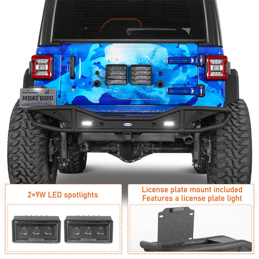 Hooke Road 2018-2026 Jeep Wrangler JL Rear Bumper w/ Hitch Receiver b3099 7