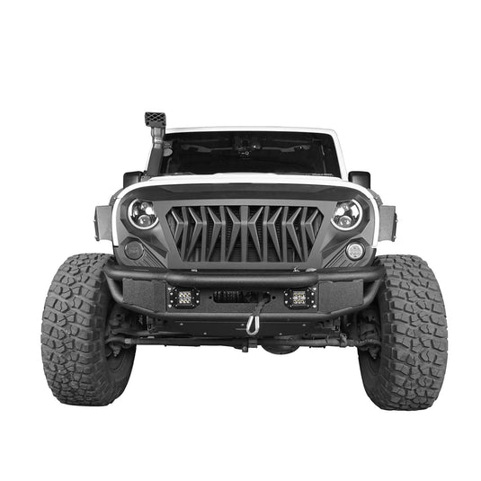 HookeRoad Lotus Tubular Front Bumper & Rear Bumper Combo for 2007-2018 Jeep Wrangler JK JKU Hooke Road HE.2032+HE.2030 4