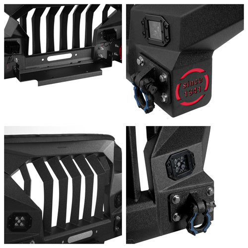 Load image into Gallery viewer, Hooke Road 2020-2025 Jeep Gladiator JT Stubby Mad Max Front Bumper w/Winch plate b3020a2s 9
