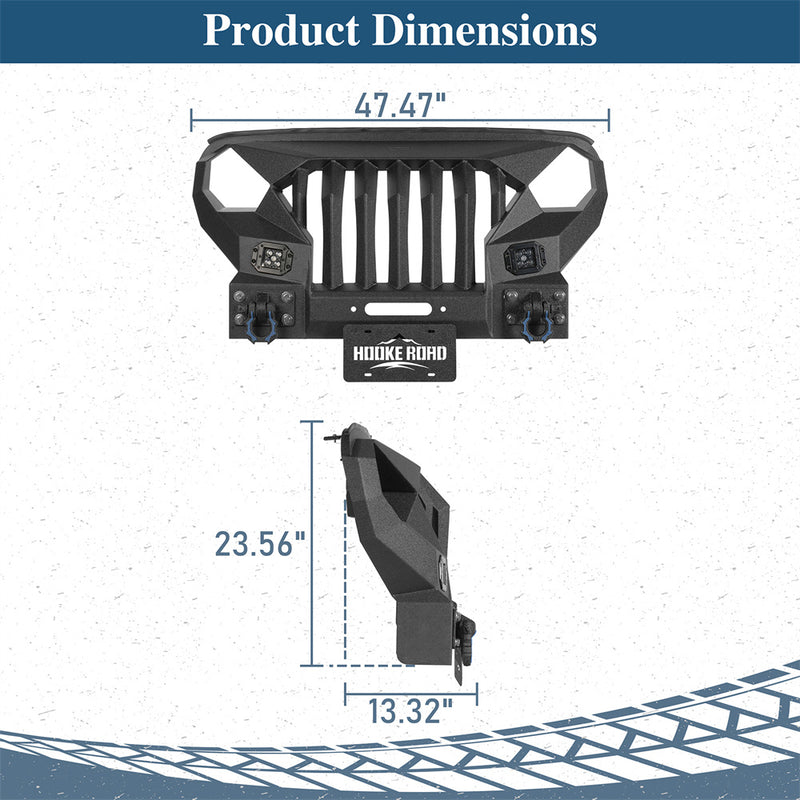 Load image into Gallery viewer, Hooke Road Front Bumper w/Mad Max Grill (18-25 Jeep Wrangler JL)
