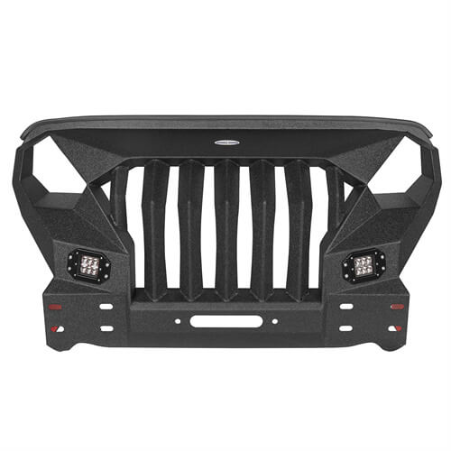 HookeRoad Front Bumper w/Grille Guard &  Winch plate for 2007-2018 Jeep Wrangler JK b2038s 14