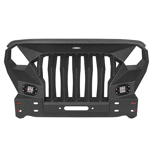 HookeRoad Front Bumper w/Grille Guard & Rear Bumper for 2007-2018 Jeep Wrangler JK Hooke Road HE.2038+2030 17