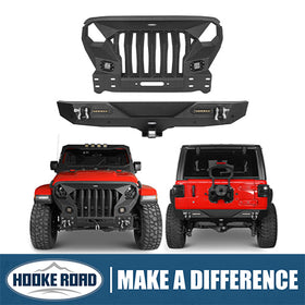 HookeRoad Jeep JL Mad Max Front Bumper & Rear Bumper for 2018-2023 Jeep Wrangler JL HookeRoad HE.3003+3021 1