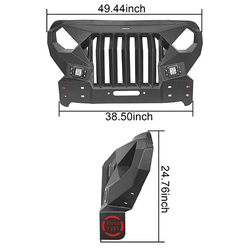 Load image into Gallery viewer, HookeRoad Jeep JL Mad Max Front Bumper &amp; Rear Bumper for 2018-2023 Jeep Wrangler JL HookeRoad HE.3003+3021 21
