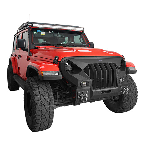 HookeRoad Jeep JL Mad Max Front Bumper & Rear Bumper for 2018-2023 Jeep Wrangler JL HookeRoad HE.3003+3021 4