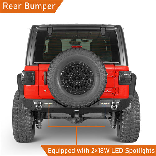 Load image into Gallery viewer, HookeRoad Jeep JL Mad Max Front Bumper &amp; Rear Bumper for 2018-2023 Jeep Wrangler JL HookeRoad HE.3003+3021 9
