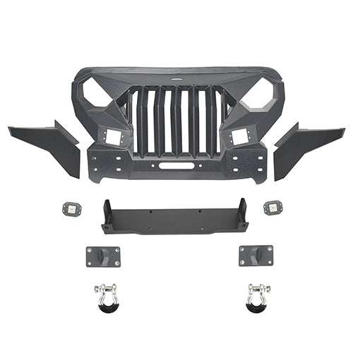 Load image into Gallery viewer, HookeRoad Jeep JL Mad Max Front Bumper &amp; Rear Bumper for 2018-2023 Jeep Wrangler JL HookeRoad HE.3020+3003 18
