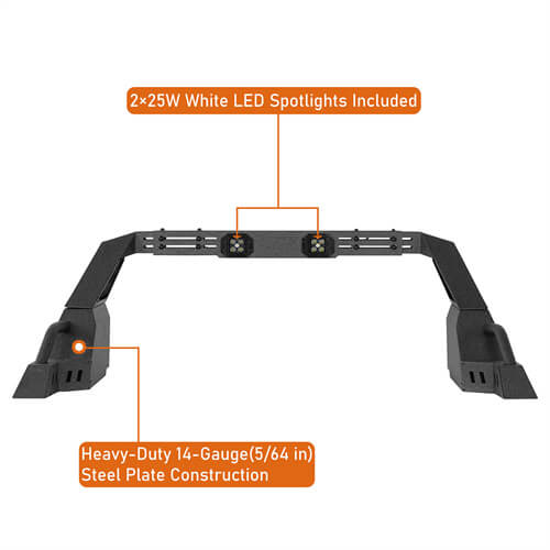 Load image into Gallery viewer, Mid Size Pickup Trucks Roll Bar Adjustable Truck Bed Roll Bar 4x4 Truck Parts - Hooke Road b9911s 10
