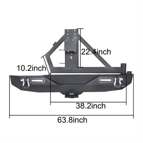 Load image into Gallery viewer, HookeRoad Jeep JK Front Bumper &amp; Rear Bumper Combo for 2007-2018 Jeep Wrangler JK b20283018s 6
