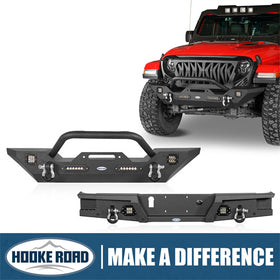 HookeRoad Jeep JT Mid Width Front Bumper & Rear Bumper for 2020-2023 Jeep Gladiator b70033018s 1