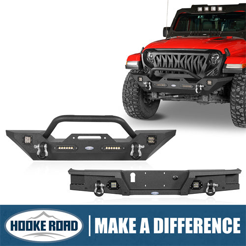Load image into Gallery viewer, HookeRoad Jeep JT Mid Width Front Bumper &amp; Rear Bumper for 2020-2023 Jeep Gladiator b70033018s 1
