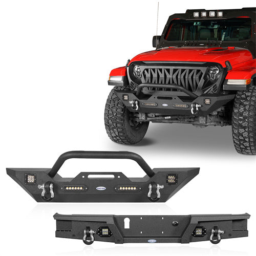 Load image into Gallery viewer, HookeRoad Jeep JT Mid Width Front Bumper &amp; Rear Bumper for 2020-2023 Jeep Gladiator b70033018s 2
