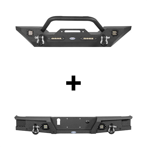 Load image into Gallery viewer, HookeRoad Jeep JT Mid Width Front Bumper &amp; Rear Bumper for 2020-2023 Jeep Gladiator b70033018s 3
