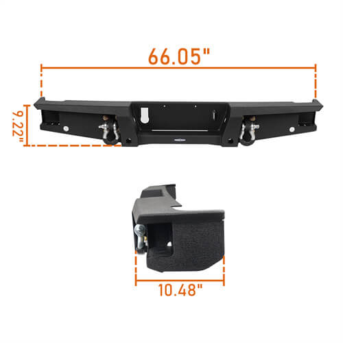 HookeRoad Jeep JT Mid Width Front Bumper / Rear Bumper / Side Steps for 2020-2023 Jeep Gladiator HookeRoad HE.3018+7003+7002 29