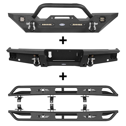 Load image into Gallery viewer, HookeRoad Jeep JT Mid Width Front Bumper / Rear Bumper / Side Steps for 2020-2023 Jeep Gladiator HookeRoad HE.3018+7003+7002 2
