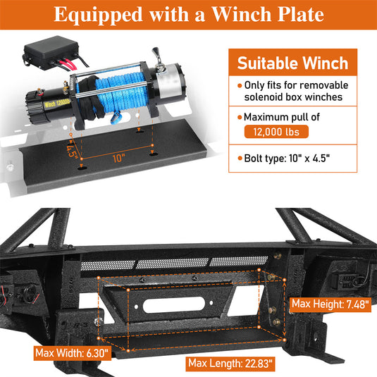 1996-2002 Toyota 4Runner Off-road Front Bumper with Winch Plate Hooke Road b9759s 6