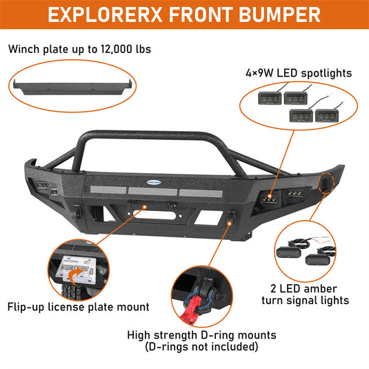 1996-2002 Toyota 4Runner Off-road Front Bumper with Winch Plate Hooke Road b9759s 9