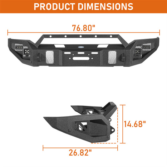 Hooke Road Off-road Front Bumper for 2018-2020 Ford F-150 b8265 6