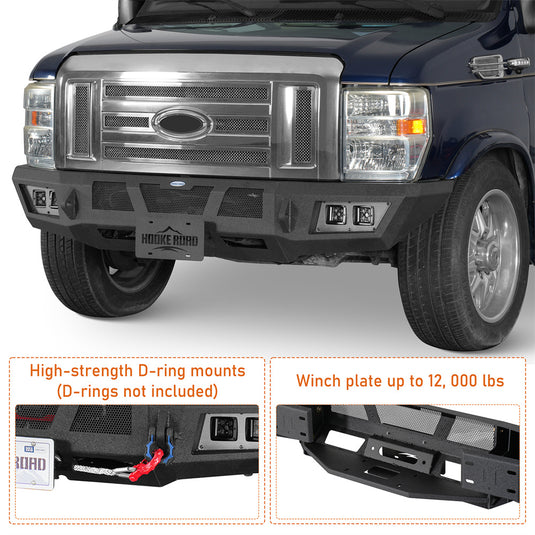 2008-2026 Ford E-350 Front Bumper w/ Winch Plate Hooke Road b8700 7