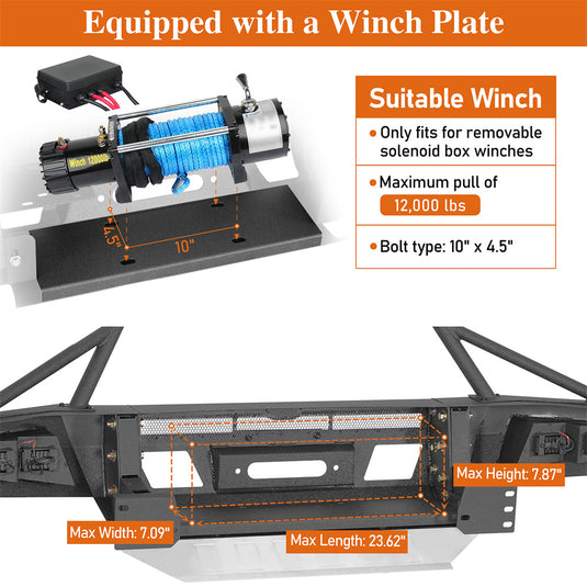 Full-width Front Bumper w/ Skid Plate 2014-2021 Toyota Tundra Hooke Road b5014s 6