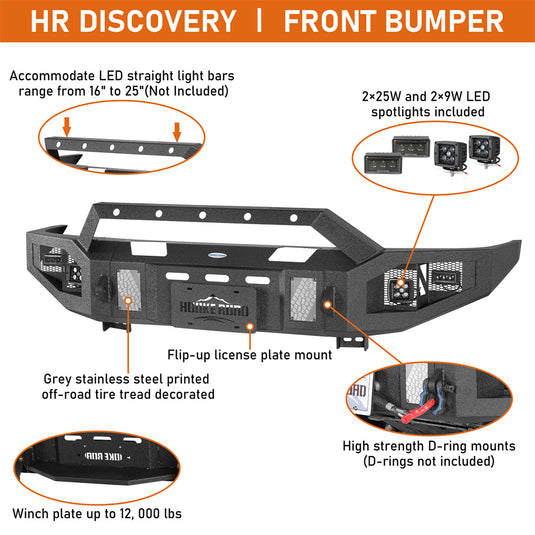 Off-road Front Bumper with Winch Plate for 2000-2006 Toyota Tundra Hooke Road b5255 8