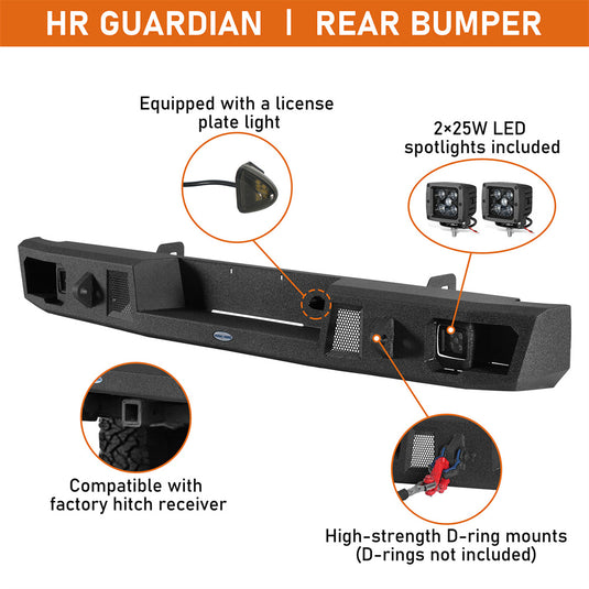 Off-road Rear Bumper for 94-01 Ram 1500 & 94-02 Ram 2500 3500 HR b6443 8