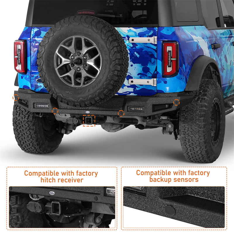 Load image into Gallery viewer, Hooke Road Off-Road Rear Bumper for Ford Bronco 2021-2026 b8947s 6
