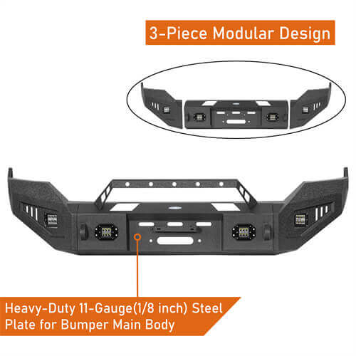 Offroad Aftermarket Front Bumper 4x4 Truck Parts For 2009-2018 Dodge Ram 1500 - Hooke Road b6024s 12