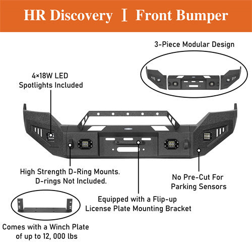 Offroad Aftermarket Front Bumper 4x4 Truck Parts For 2009-2018 Dodge Ram 1500 - Hooke Road b6024s 14