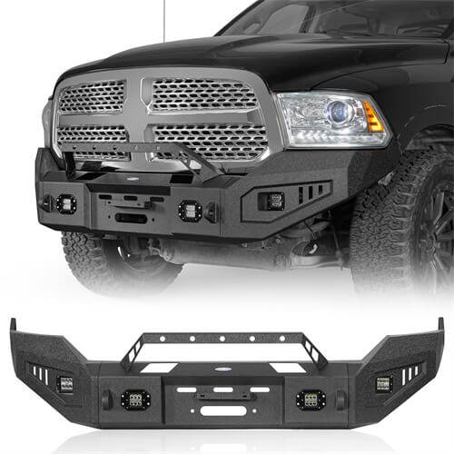 Offroad Aftermarket Front Bumper 4x4 Truck Parts For 2009-2018 Dodge Ram 1500 - Hooke Road b6024s 2