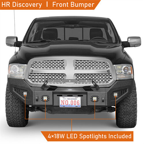 Offroad Aftermarket Front Bumper 4x4 Truck Parts For 2009-2018 Dodge Ram 1500 - Hooke Road b6024s 8