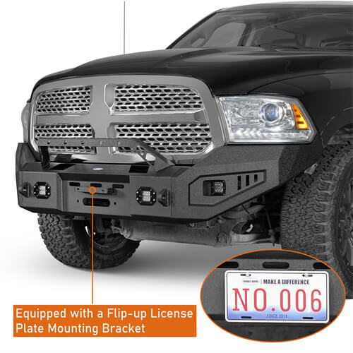 Offroad Aftermarket Front Bumper 4x4 Truck Parts For 2009-2018 Dodge Ram 1500 - Hooke Road b6024s 9