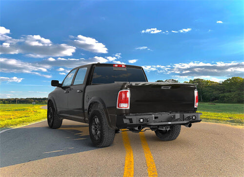 Hooke Road Offroad Aftermarket Rear Bumper w/LED Lights For 2009-2018 Dodge Ram 1500 b6025s 17