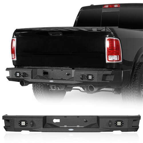 Hooke Road Offroad Aftermarket Rear Bumper w/LED Lights For 2009-2018 Dodge Ram 1500 b6025s 2