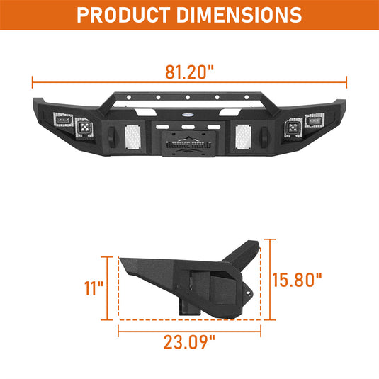 Offroad Front Bumper for 2014-2021 Toyota Tundra Hooke Road b5034 5