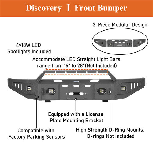 Load image into Gallery viewer, Offroad Full Width Front Bumper 4x4 Truck Parts For 2014-2021 Toyota Tundra - Hooke Road b5009 16
