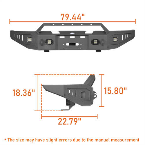 Offroad Full Width Front Bumper 4x4 Truck Parts For 2014-2021 Toyota Tundra - Hooke Road b5009 22