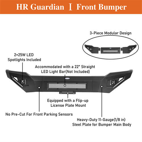 Load image into Gallery viewer, 2018-2020 Ford F-150 Full-Width Front Bumper Aftermarket Bumper 4x4 Truck Parts - Hooke Road b8257 13
