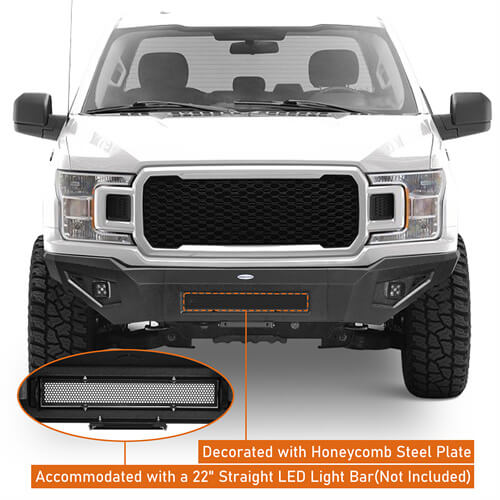 Load image into Gallery viewer, 2018-2020 Ford F-150 Full-Width Front Bumper Aftermarket Bumper 4x4 Truck Parts - Hooke Road b8257 9
