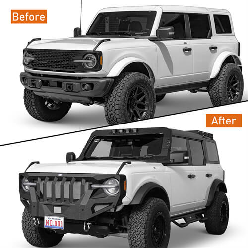 Offroad Mad Max Front Grill Bumper 4x4 Parts For 2021-2023 Ford Bronco - Hooke Road b8921s 10
