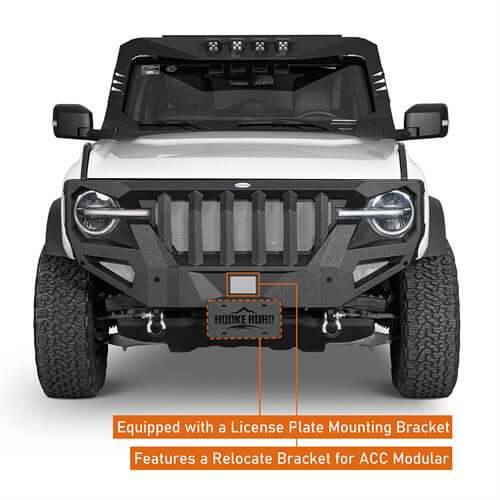 Offroad Mad Max Front Grill Bumper 4x4 Parts For 2021-2023 Ford Bronco - Hooke Road b8921s 15