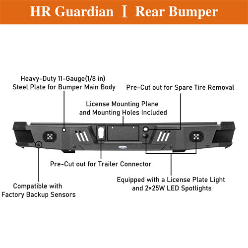 Load image into Gallery viewer, 2015-2017 Ford F-150 Rear Bumper Aftermarket Bumper 4×4 Truck Parts - Hooke Road b8283 11
