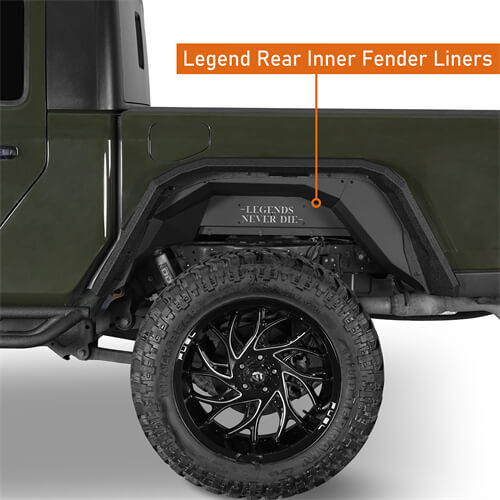 Load image into Gallery viewer, Offroad Rear Inner Fender Liners 4x4 Wheel Parts For 20-23 Jeep Gladiator JT - Hooke Road b7014s 10
