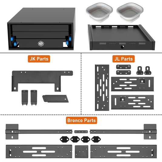 Overland Kitchen & Fridge Slide System for 15-26 Jeep & Ford Bronco Hooke Road b21362138 4