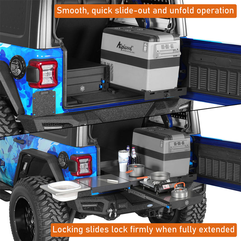 Load image into Gallery viewer, Overland Kitchen &amp; Fridge Slide System for 15-26 Jeep &amp; Ford Bronco Hooke Road b21362138 7
