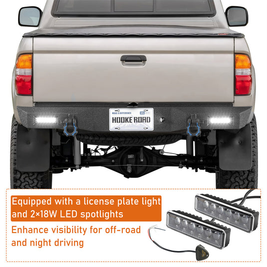 Hooke Road Overland Rear Bumper for 1995-2004 Toyota Tacoma Fleetside b4152 5